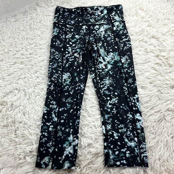 Lululemon Fast & Free Crop II *Nulux 19" Pixel Haze Multi Black - Picture 1 of 5